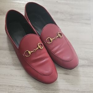 Red Loafers with Gold Buckle Size 8/38